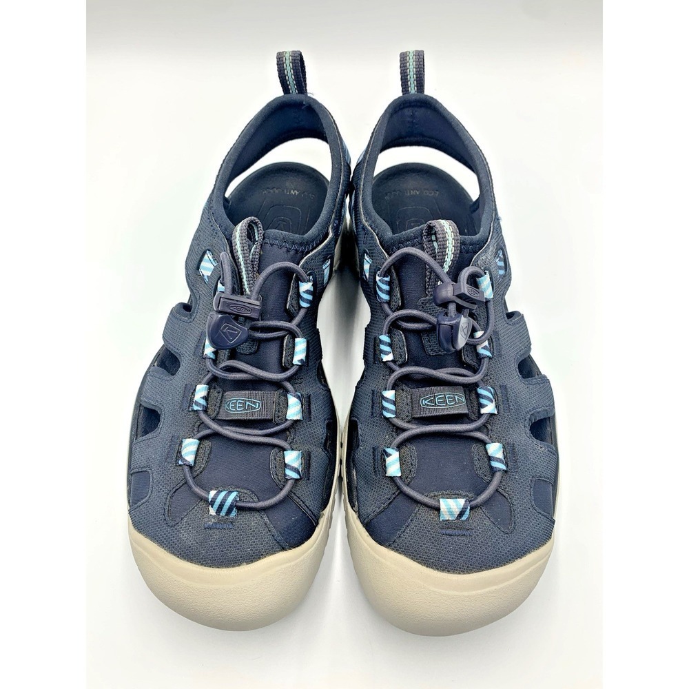 Keen Drift Creek H2 Water Sandals Womens 9 Navy Blue Striped Hiking Sporty Shoes